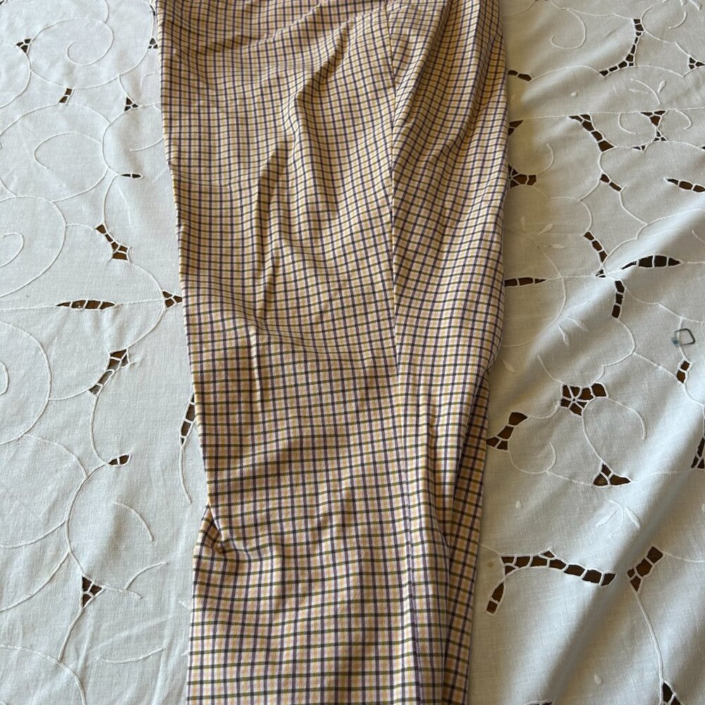 Anthropologie Maeve Plus Size Slim Tailored Kick Flare Plaid Pants Size 22W